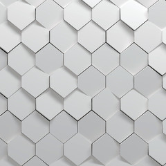 Hexagonal parametric pattern, 3d illustration