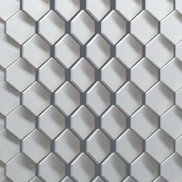 Hexagonal parametric pattern, 3d illustration