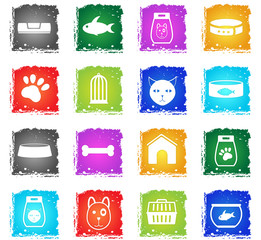 goods for pets icon set