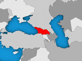 Georgia in red on globe