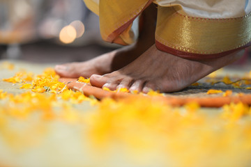 Feet of a ritualist in India