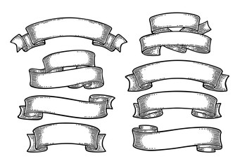 Set of ribbons isolated on white background. Vector