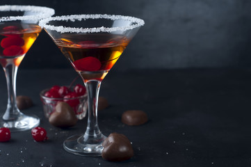 Cocktails with cherry