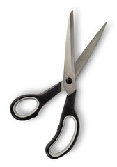 Disclosed big scissors with black handles