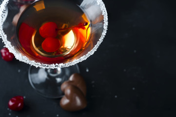 Cocktails with cherry