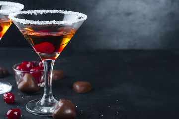 Cocktails with cherry