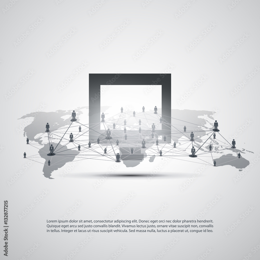 Poster cloud computing and networking concept, global digital network, technology background, creative desi