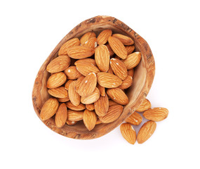 Almonds nuts in bowl
