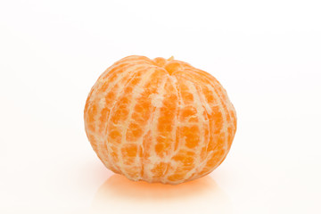 peeled orange isolated on a white background