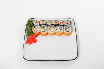 The plate of mix sushi