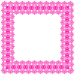  Border pattern. Menu art. Antique elements. Vintage. Pixel art. Pink tones.