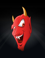cartoon vector illustration of Satan smiling