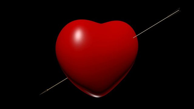 4k The arrow gets to the heart and it starts to beat