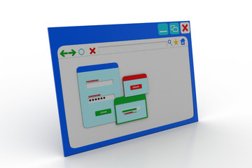 Fototapeta premium Web page showing password error