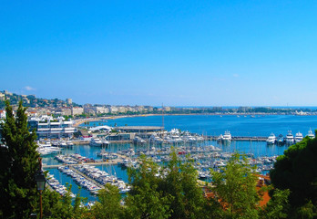 Panoramic view of the city of Cannes, Cote d'Azur, French Riviera, France