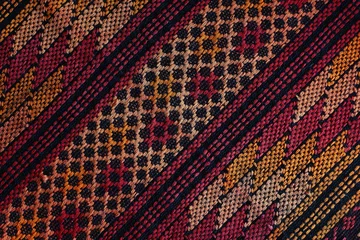 Deurstickers Woven fabric with traditional guatemalan pattern © Maos