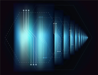 Abstract background. Hi Tech, space infographic windows. Black and blue tones.