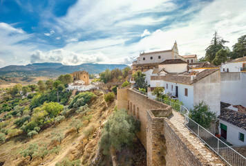 Fototapeta na wymiar View of valley and old church in Ronda. Andalusia, Spain