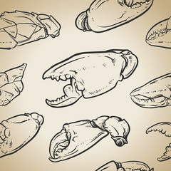 crab pattern including seamless on vintage background. seafood.