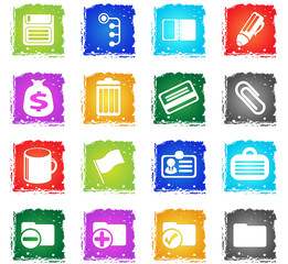 Office simple vector icons