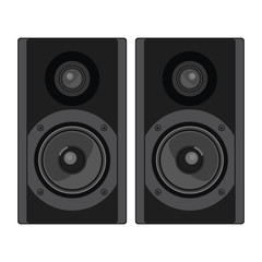 Two speakers. Acoustic system. Vector illustration.