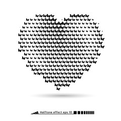 Heart. Halftone pattern effect. No gradient.