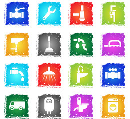plumbing service icon set
