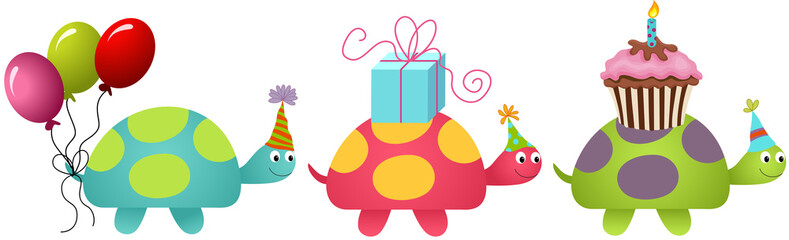 Three Birthday Turtles


