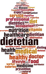 Obraz premium Dietetian word cloud concept. Vector illustration