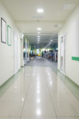Interior of modern corridor in fitness hall