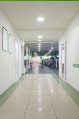 Interior of modern corridor in fitness hall