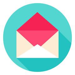 Open Envelope Circle Icon