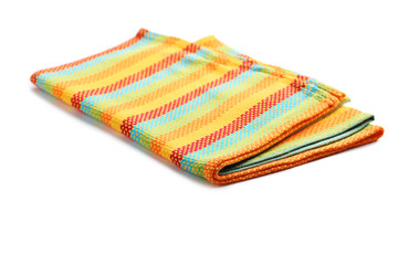 Folded napkin on white background