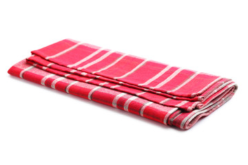 Folded napkin on white background