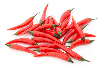 Chili pepper on the white background.