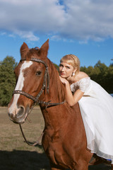 beautiful bride with horse