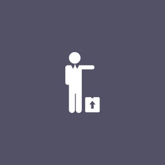 Delivery man icon with box