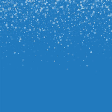 Beautiful snowfall. Scatter top gradient on blue background. Vector illustration. © Begin Again