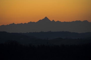 Obraz premium Tramonto sul Monviso