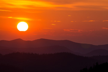 beautiful sunset in the mountains