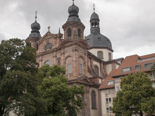 Fototapeta na wymiar View on a Jesuit Church in Mannheim in Germany