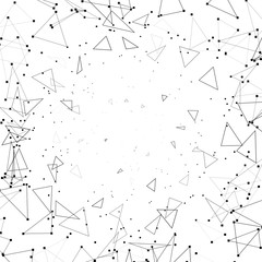 Geometric simple minimalistic background. Triangles scattered pattern with copy space. Vector illustration