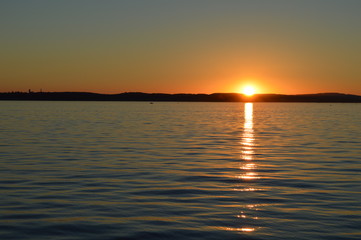 romantiv sunset at lake of constance