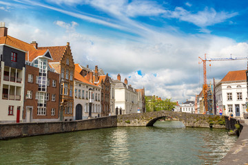 Naklejka premium Houses along the canal in Bruges