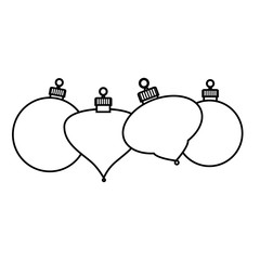 Obraz premium happy merry christmas balls card vector illustration design