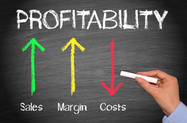 Profitability Business Performance Concept with arrows and text
