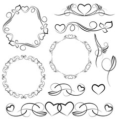 Elements for design with the heart patterns