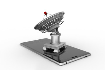 Creative concept icon of satellite dish for mobile application