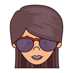 cute woman character icon vector illustration design