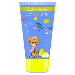Baby cream tube with kids design